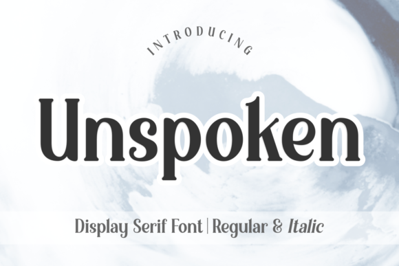 Unspoken Serif Font for Handmade Projects